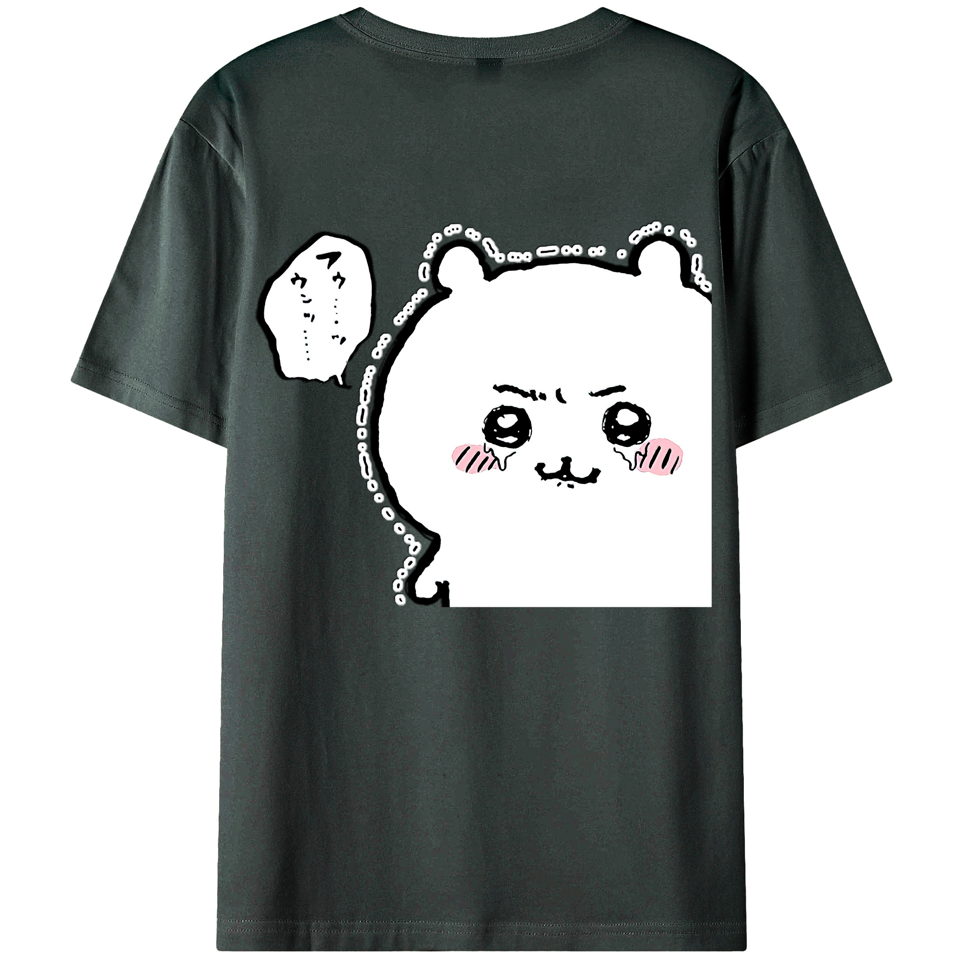（画像用） ちいかわ ちいかわ Chii-kawa chiikawa 綿100％ メンズ半袖Tシャツ（バックプリント） 通気性